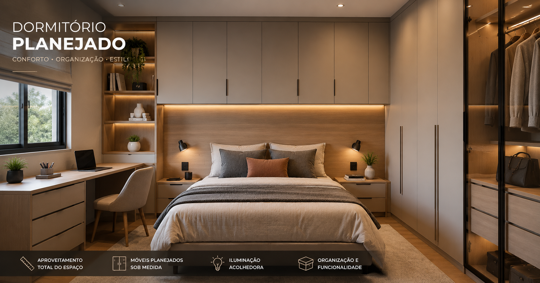 Dormitório Planejado em Campinas: Soluções Inteligentes para Conforto e Sofisticação 2 Dormitório Planejado em Campinas: Soluções Inteligentes para Conforto e Sofisticação