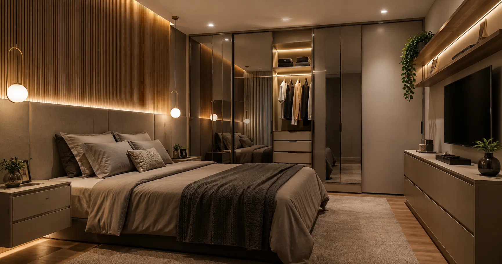 Quarto Planejado de Casal em Campinas: Projeto Sob Medida 1 Quarto Planejado de Casal em Campinas: Projeto Sob Medida